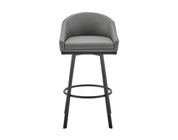 Armen Living Eleanor Gray Counter Stool with Black Base large image number 1