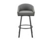 Armen Living Eleanor Gray Counter Stool with Black Base small image number 1