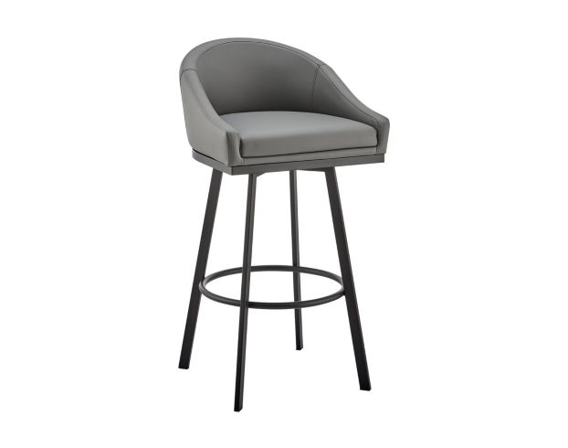 Armen Living Eleanor Gray Counter Stool with Black Base large image number 2