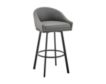 Armen Living Eleanor Gray Counter Stool with Black Base small image number 2