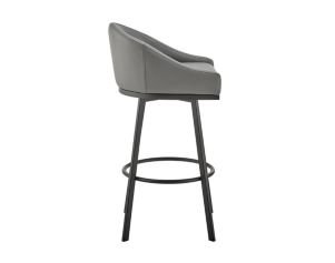 Armen Living Eleanor Gray Barstool with Black Base