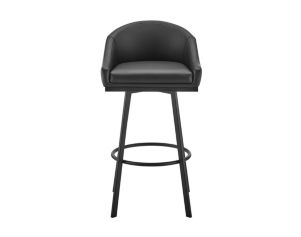 Armen Living Eleanor Black Counter Stool with Black Base