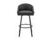 Armen Living Eleanor Black Counter Stool with Black Base small image number 1