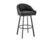 Armen Living Eleanor Black Counter Stool with Black Base small image number 2