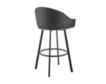 Armen Living Eleanor Black Counter Stool with Black Base small image number 4