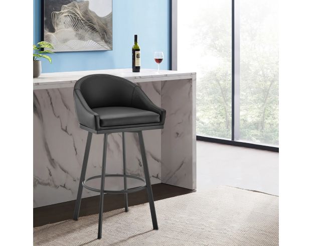 Armen Living Eleanor Black Counter Stool with Black Base large image number 11