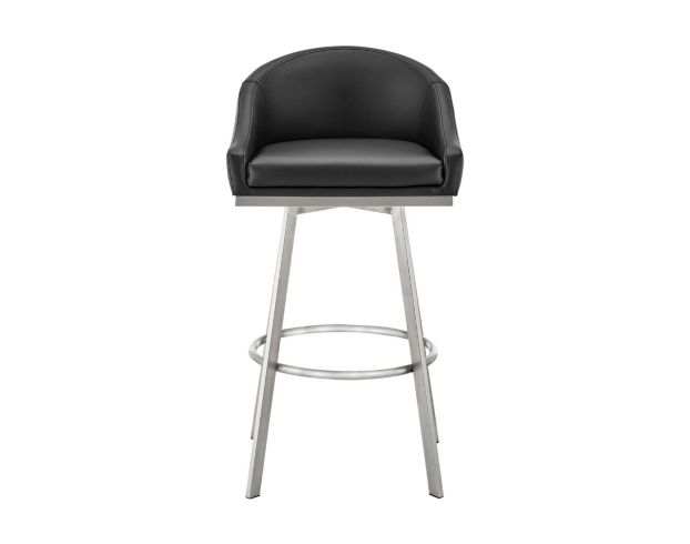 Armen Living Eleanor Black Counter Stool with Stainless Steel Base large image number 1