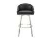 Armen Living Eleanor Black Counter Stool with Stainless Steel Base small image number 1