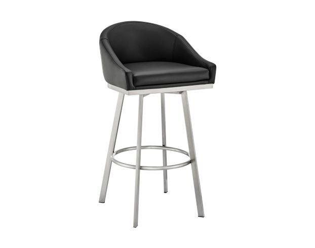 Armen Living Eleanor Black Counter Stool with Stainless Steel Base large image number 2