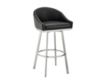 Armen Living Eleanor Black Counter Stool with Stainless Steel Base small image number 2