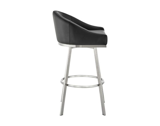 Armen Living Eleanor Black Counter Stool with Stainless Steel Base large image number 3