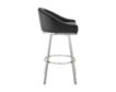 Armen Living Eleanor Black Counter Stool with Stainless Steel Base small image number 3