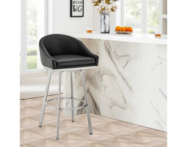 Armen Living Eleanor Black Counter Stool with Stainless Steel Base large image number 11