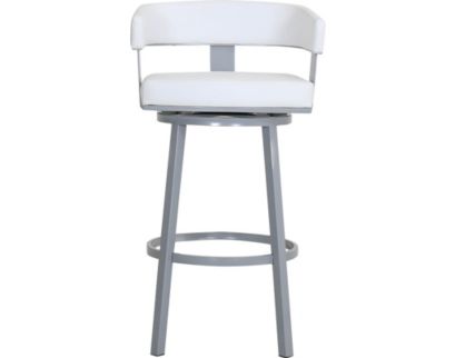 Armen Living Lorin White Swivel Barstool