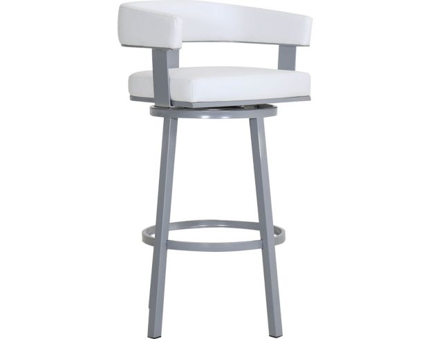 Armen Living Lorin White Swivel Barstool large image number 2