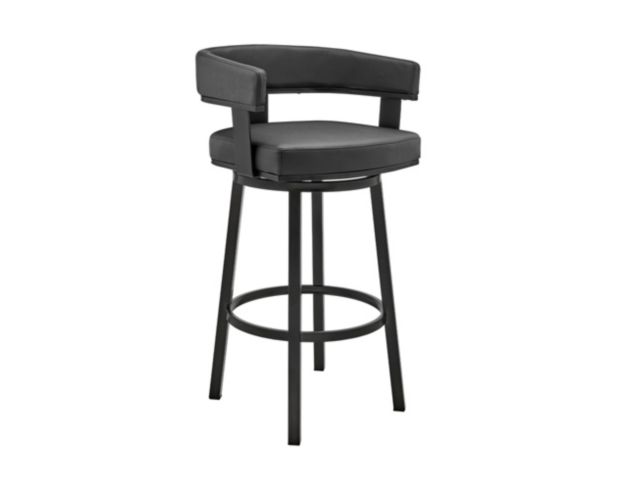 Armen Living Lorin Black Swivel Barstool large image number 1