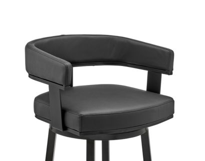 Armen Living Lorin Black Swivel Barstool