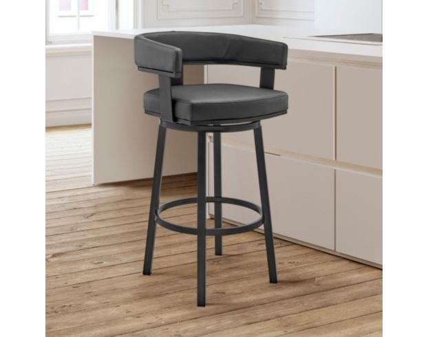 Armen Living Lorin Black Swivel Barstool