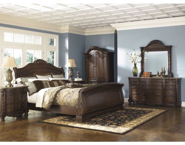 Ashley North Shore Queen Sleigh Bedroom Set large image number 1