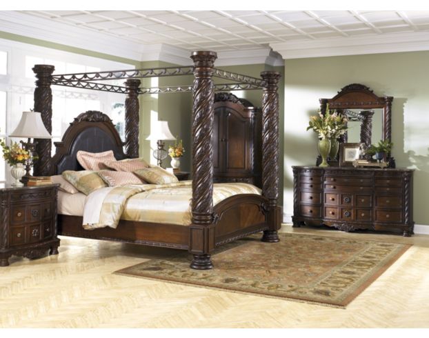 Ashley North Shore 4-Piece King Canopy Bedroom Set large image number 1