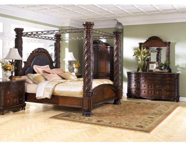 Ashley North Shore 4-Piece King Canopy Bedroom Set