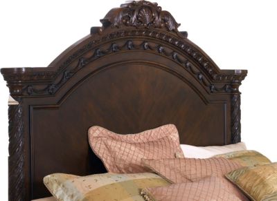 Ashley north shore queen panel bed in dark deals brown