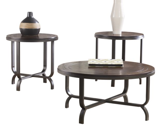 Ashley Ferlin Coffee Table and 2 End Tables large image number 1