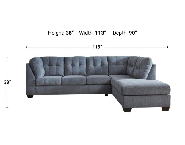 Ashley Marleton Denim Blue 2-Piece Sectional with Right Chaise large image number 9