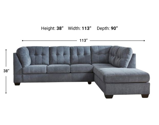 Ashley Marleton Denim Blue 2-Piece Sleeper Sectional with Right Chaise large image number 7