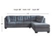 Ashley Marleton Denim Blue 2-Piece Sleeper Sectional with Right Chaise small image number 7