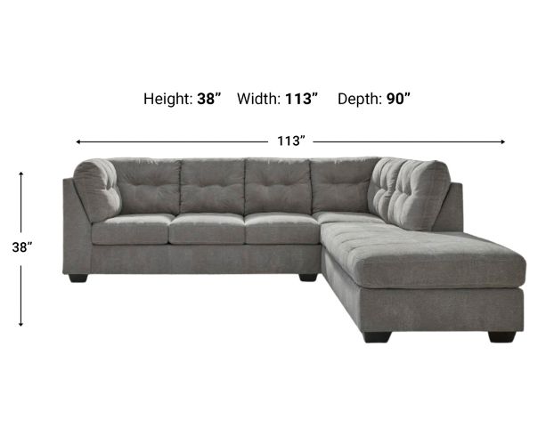 Ashley Marleton Gray 2-Piece Sleeper Sectional with Right Chaise large image number 8