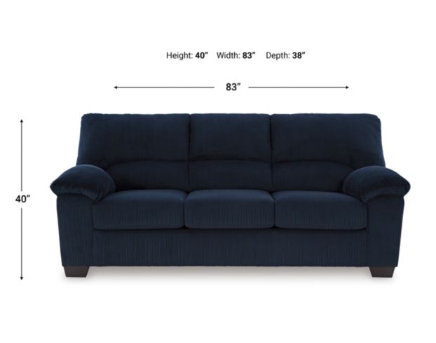 Ashley Simplejoy Navy Sofa large image number 6