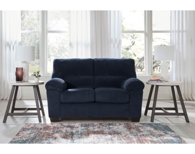 Ashley Simplejoy Navy Loveseat large image number 5