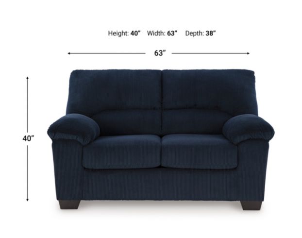 Ashley Simplejoy Navy Loveseat large image number 6