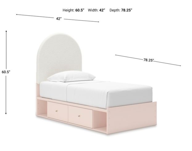 Ashley Wistenpine Blush 2-Drawer Twin Storage Bed large image number 7