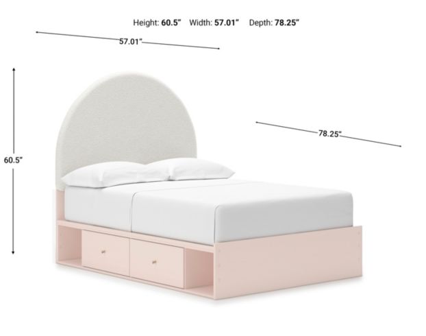 Ashley Wistenpine Blush 2-Drawer Full Storage Bed large image number 8