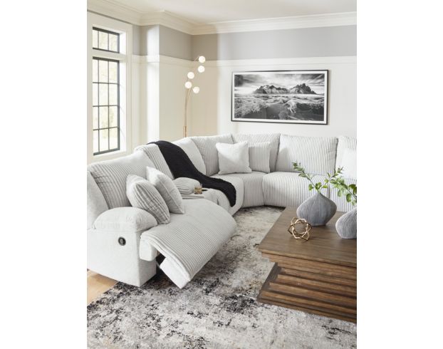 Ashley Top Tier 6 Piece Reclining Sectional in Alloy Fabric