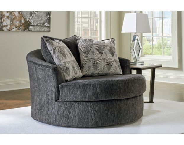 Ashley Furniture Industries In Biddeford Shadow Oversized Swivel Accent Chair large image number 5