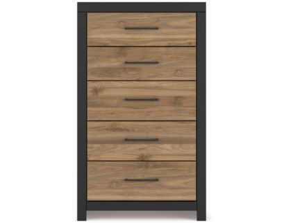 Ashley Vertani Black/Honey Brown 5-Drawer Chest