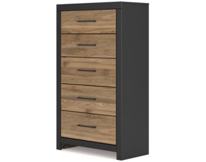 Ashley Vertani Black/Honey Brown 5-Drawer Chest