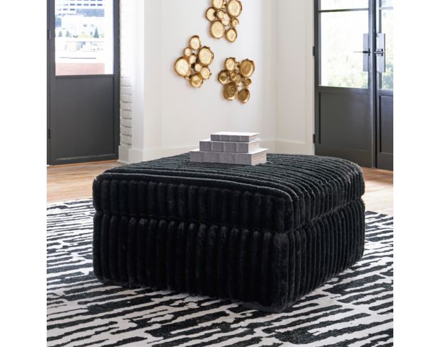 Ashley Midnight Madness Onyx Oversized Accent Ottoman large image number 4