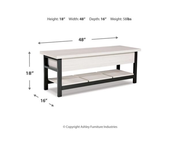 Ashley Rhyson White Storage Bench large image number 7