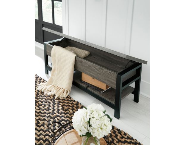 Ashley Rhyson Brown Storage Bench large image number 6