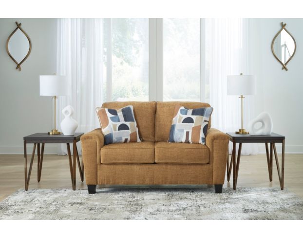 Ashley Erinslane Honey Brown Loveseat large image number 6