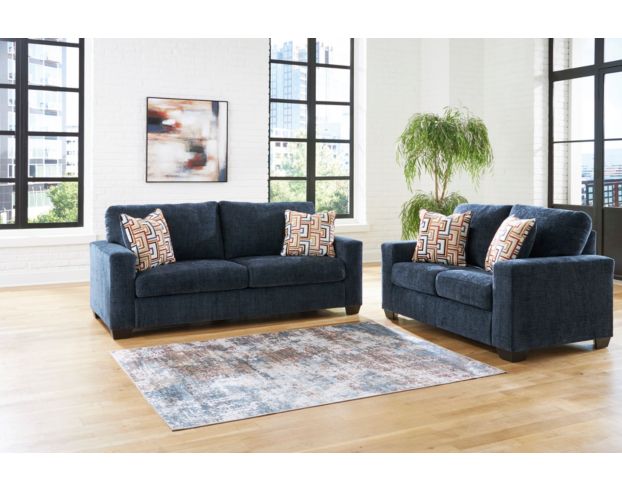 Ashley Aviemore Ink Blue Loveseat large image number 6