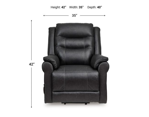 Ashley Oatman Carbon Black Lift Recliner large image number 10