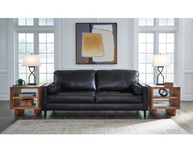 Ashley Bryceview Black Leather Sofa large image number 5