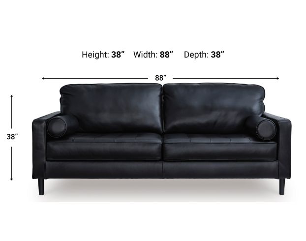 Ashley Bryceview Black Leather Sofa large image number 6