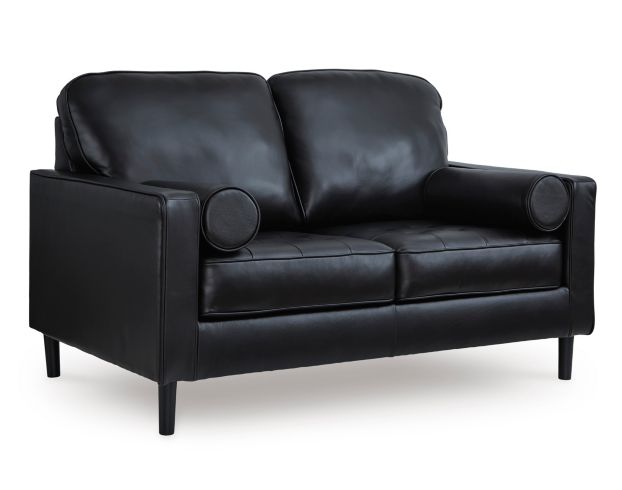 Ashley Bryceview Black Leather Loveseat large image number 2