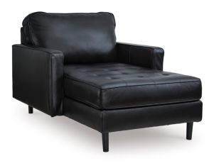 Ashley Bryceview Black Leather Chaise